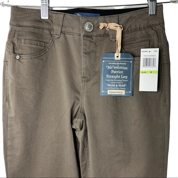 352 Democracy Brown BROL Straight Leg Pants Ab Solutions - Picture 3 of 12